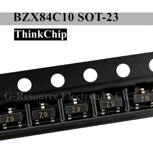 100pcs) BZX84C10 SOT-23 SMD Voltage Stabilized Diode 10V (Marking Z9)