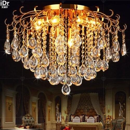 K9 crystal lamps dual lamp Jane European creative living room lamp bedroom lamp lighting restaurant gold Chandeliers Lmy-0242