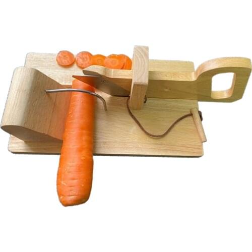 Rubber Tree Wood Stainless Steel Blade Sausage Cutter Kitchen Utensils Accessory