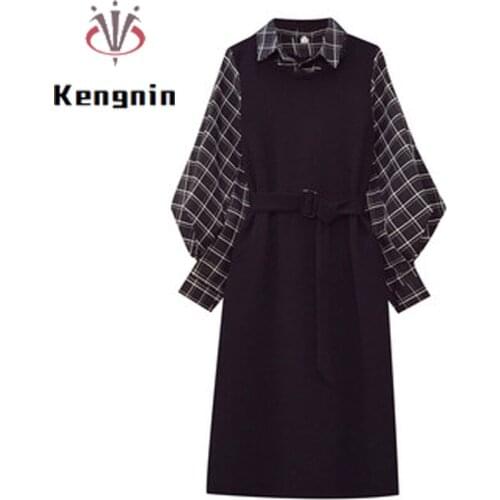 Модные платья в клетку Kengnin China At AliExpress