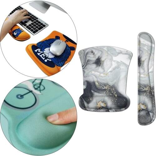 Computer Mouse Pad Computers Laptop Bracer Foam Mousepad Mice Memory Foam for Office use Supplies Set Non Slip Rubber Base