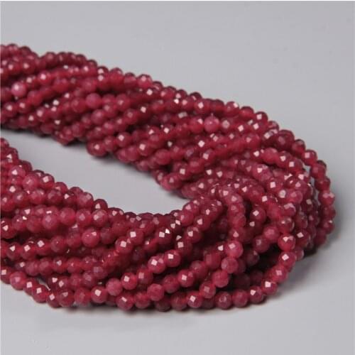 2 3 4mm Natural Small Faceted Round Beads Red Chalcedony Loose Healing Energy Stone DIY Jewelry Making Bracelet Necklace Design