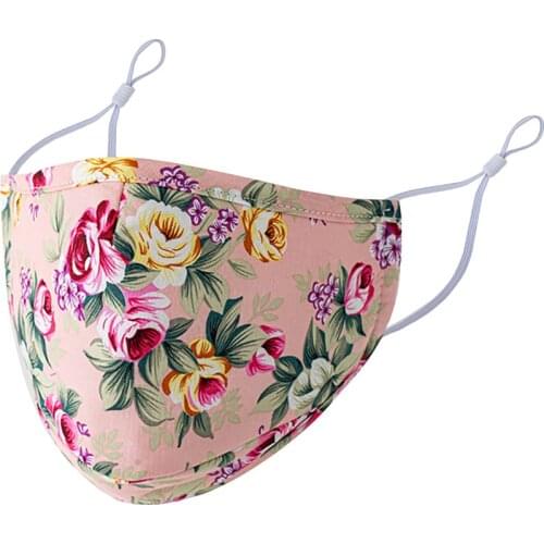 1Pc Cotton Ski Fasemask Adults Reusable Fashion Floral Print Breathable Mascarillas Washable Cloth Adjustable Maskes Bandana