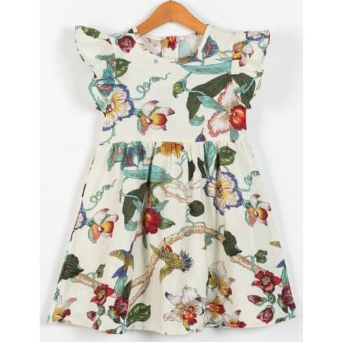 Cute Girls Dress Floral Print Princess Dresses For Baby Girls Designer Formal Party Dress Kids Clothes Summer Autumn 2018