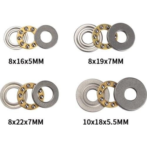 Miniature Thrust Ball Bearings F8/F10 Metal Axial Ball Bearing Set 8mm/10mm for Hardware Accessories Hardware Parts