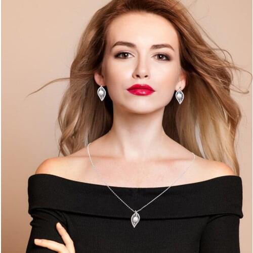 Jewelry Sets HADIYANA Understated Luxury Fashion Leaf Cubic Exquisite Simple Pearl Design Women High Quality CN1132 Bisuteria