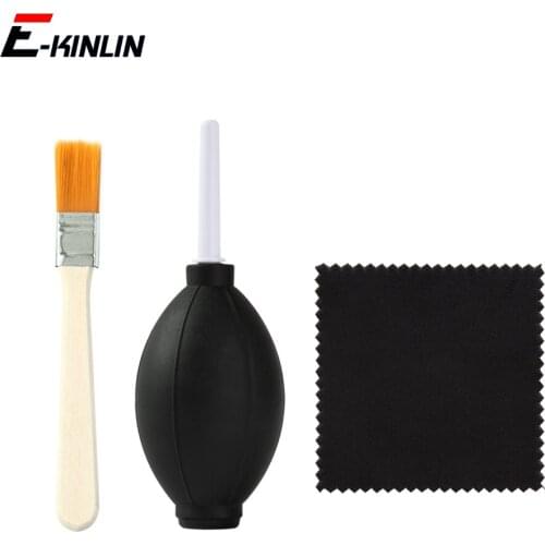 3in1 Air Blower Pump Microfiber Nylon Brushes Clean Cloths For Mobile Phone Screen Camera Lens Motherboard Dust Cleaner Tools