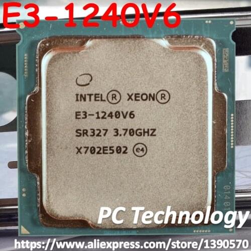 Original Intel Xeon E3-1240V6 CPU 3.70GHz 8M LGA1151 E3-1240 V6 Quad-core Desktop E3 1240V6 processor Free shipping E3 1240 V6