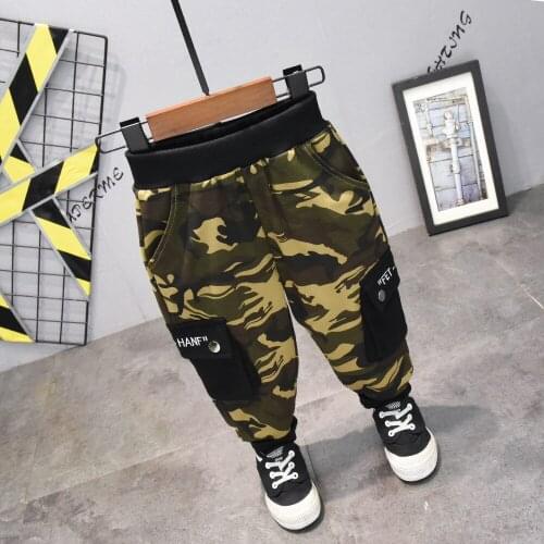 2020 Autumn Korean Baby Boys Casual Pants Childrens Boys Loose Camouflage Pants Toddler Casual Harem Pants Baby Trousers 2-7Y
