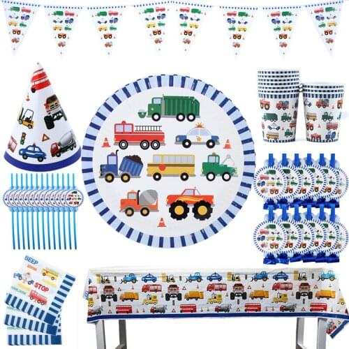 Baby boy Shower Birthday Party Cartoon vehicle decoration Birthday Party decoration first birthday boy party decor Collection