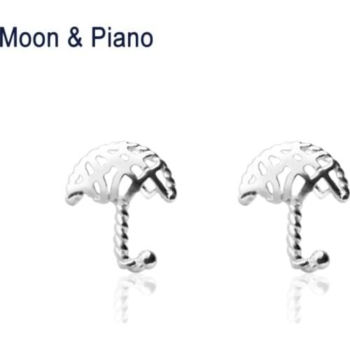 925 Sterling Silver Hollow Small Umbrella Stud Earrings For Lady Go to party High Quality Romantic Beautiful Birthday Gift