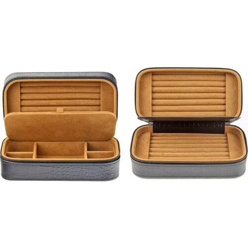 Jewelry Box Faux PU Leather Earrings Necklace Bracelet Storage Portable Travel Jewellery Necklace Box