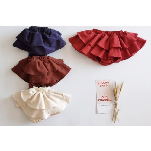 2 3 4 5 6 Y Toddler Girls Shorts 2021 Summer New Baby Lovely Cake Short Culottes Little Girls Cotton Soft Skirt-pants Kid Shorts