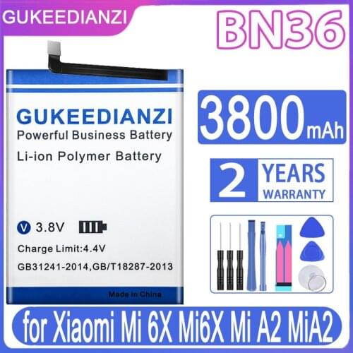 GUKEEDIANZI Replacement Battery BN36 3800mAh for Xiaomi Mi 6X Mi6X Mi A2 MiA2