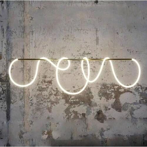 Modern Gold Line Wrapped LED Chandelier Restaurant Bar Home Decor Pendant Lighting Fixture LED Suspension Lamps PA0695