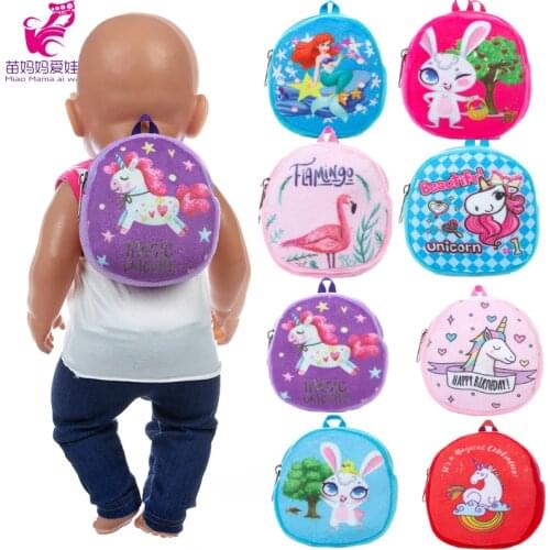 Dolls Bag Backpack Doll Accessories for 43cm Baby New Born Doll 18 Inch Doll Out Going Carry Bag Mini Cion Bag