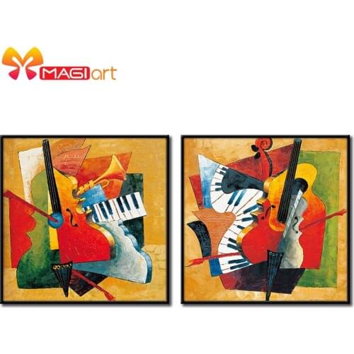 Cross stitch kits Embroidery needlework sets 11CT water soluble canvas patterns 14CT Geometric style instrument-NCMP010