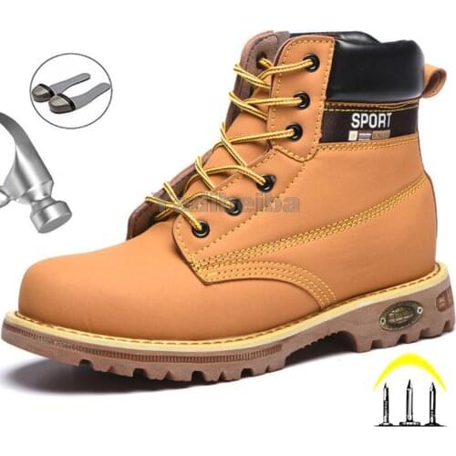 Winter Boots Leather Shoes Work Safety Boots Men Indestructible Work Shoes For Martin Boots Puncture Proof Safety Shoes Footwear
