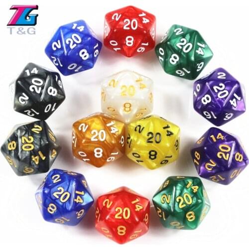 10 Pcs/set Brand New D20 Dice for Rpg DnD 20 Sided Games Dices Beautiful Colors Desktop Polyhedral Set ,for Role Playing Game