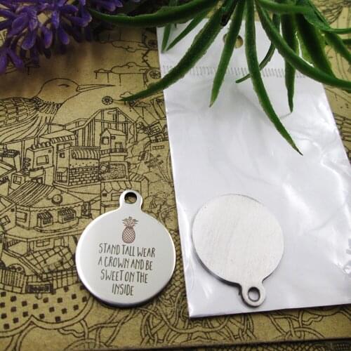 10pcs--"Stand tall wear a crown and be sweet on the inside"stainless steel styles for choosing DIY Charms for necklace bracelets