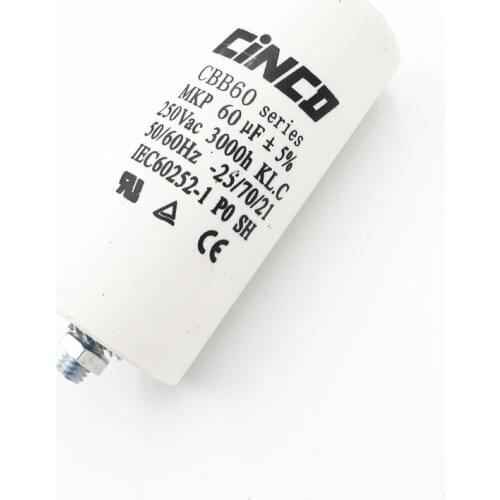 60MFD 250VAC CBB60 Motor Run Capacitors Polypropylene Film Ac 250V 220V Water Pump electrical Capasitor engine 60uf 60mf