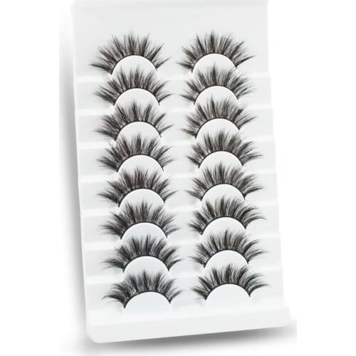 QSTY 8 Pairs 3D Faux Mink Eyelashes Natural Thick Long False 10-16mm Lashes Dramatic Fake Eyelash Eyes Makeup Extension Beaut