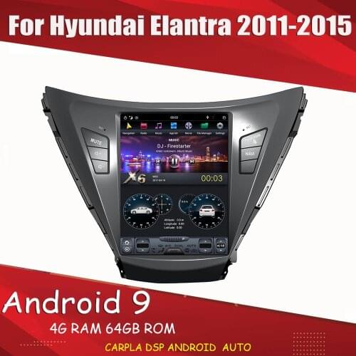 For Hyundai Elantra Android car multimedia tesla style radio car 2011-2015 PX6 4G 64G BT GPS Navi Radio Stereo Head Unit