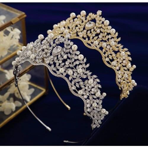 Bavoen Elegant Leaves Clear Zircon Wedding Tiaras Hairbands Crystal Brides Hair Accessories Evening Hair Jewelry Birthday Gifts
