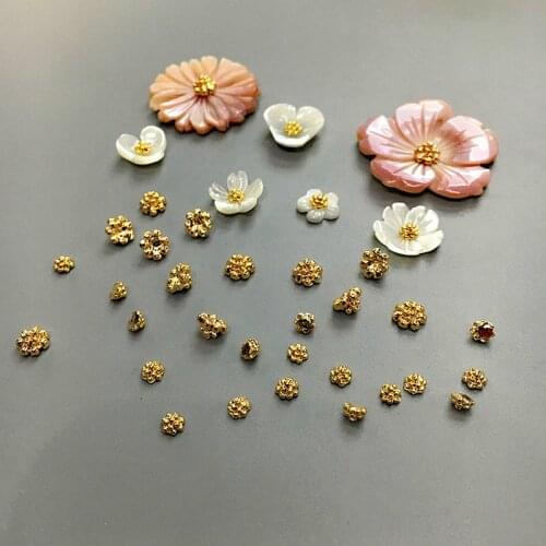 20Pcs/lot 5MM Gold/Sliver Color Brass Flower Buds Beads For Charm Jewelry Making DIY Necklace Bracelet Earrings Beads Jewelry