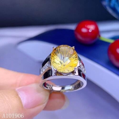 KJJEAXCMY boutique jewelry 925 sterling silver inlaid natural fireworks citrine gemstone mens ring support review new luxury