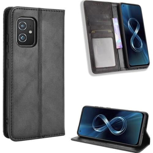 For Asus Zenfone 8 ZS590KS Case Luxury Flip PU Leather Wallet Magnetic Adsorption ShockProof Case For Asus ZS590KS Phone Bags
