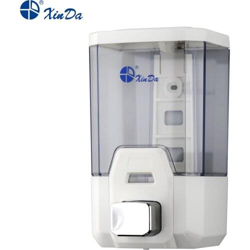 The Xinda ZYQ100 Shampoo Soap Dispenser 1000 mL Push Pump Bathroom Sanitize Plastic White Wall Mounted Key-Locked Protection