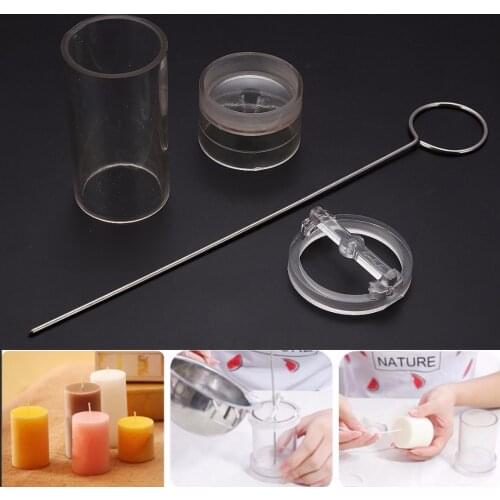 1pc DIY Candle Mold Round Acrylic Mould Candle Making Craft Stencil Handmade Cylinder Candle 4*10cm Mayitr