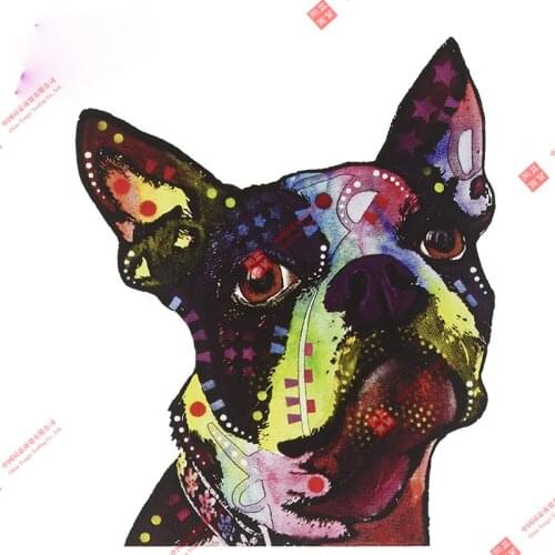 Interesting Car Stickers Bulldog Russo Boston Terrier Dog Car Styling PVC Vinyl Motorcycl Accessories