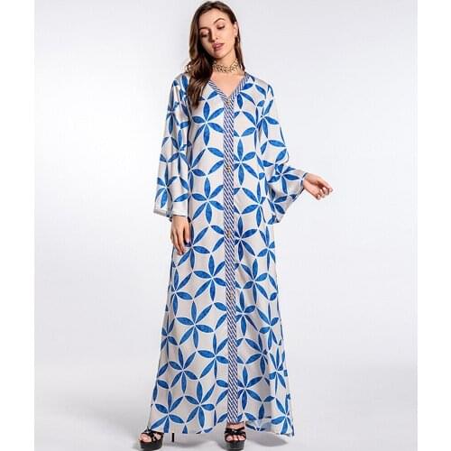 Kaftan Moroccan Abaya Dubai Muslim Long Dress Turkey Islam Djellaba Robe Longue Femme Musulmane African Dresses For Women