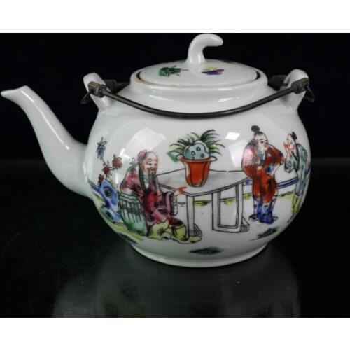 China Pastel ceramic old man teapot crafts statue