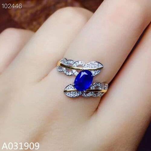KJJEAXCMY boutique jewelry 925 sterling silver inlaid natural sapphire gemstone neutral ring support detection popular