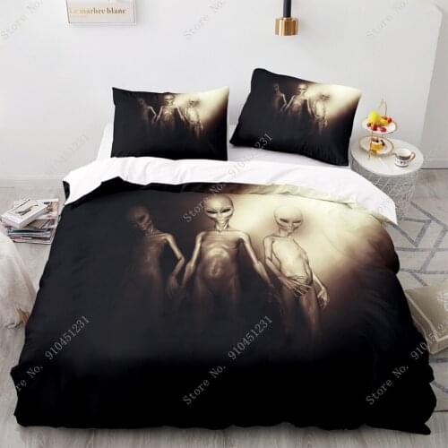 3D Printing Mysterious Alien Pattern Bedding Set Queen King Duvet Cover Set With Pillowcase 140×200cm Quilt Cover Blanket Cover