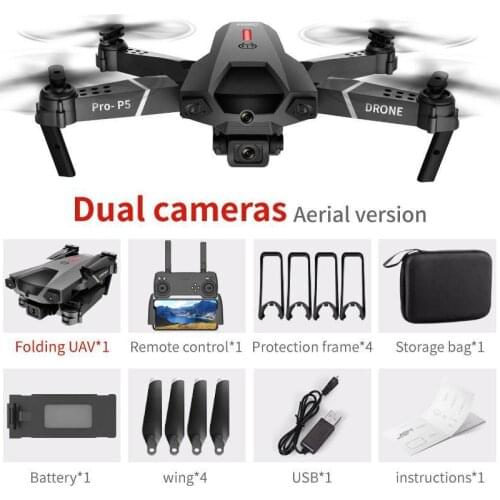 Professional Remote Control Folding P5 Drone Transmission 4k Aerial Photography Intelligent Obstacle Avoidance Quadcopter Toy