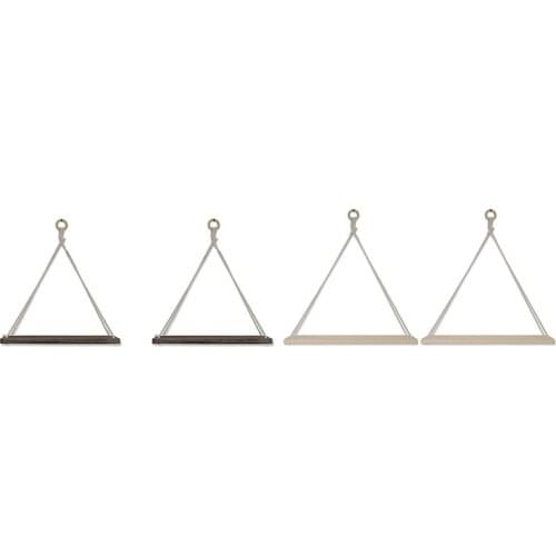 Hot 2 Wooden Hanging Shelves, Wall Hanging Shelf Set, Cotton Rope Triple-cornered Shelves, Hanging Swing Shelves