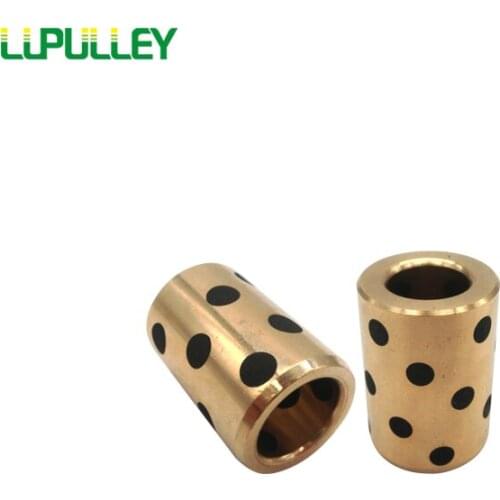 LUPULLEY 8x12x15mm 6x10x8mm Copper Bushing Graphite Set Bearing Oil Self-lubricating Bearing Sleeve Inner Dia.6/8/10mm 2pcs