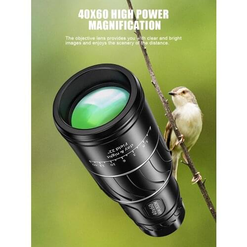 40x60 High Power Monocular Telescope Waterproof Camping Monocular High-definition Green Film For Outdoor Hunting Bird Watching