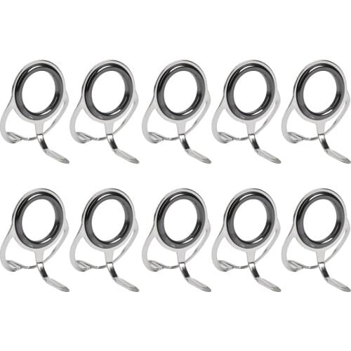 10pcs Ceramic Ring Eyes Fishing Rod Guide Free Stainless Steel Frame Fishing Tools