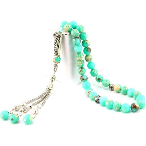 Tasbih Natural agates stone Metal tassel 33 66 99 prayer beads islamic fashion stone Muslim Rosary Misbaha Gift