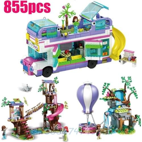 New Friends Series Blocks Friendship Bus Compatible Lepining 41395 Friends Building Blocks Bricks Christmas Gift Toys Girl
