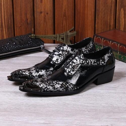 New Men Moccasins Metal Pointed toe Mens Dress Shoes Wedding Party Club Low Heels Casual Shoes