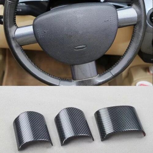 Fit For Volkswagen Beetle 2003-2010 3PCS Carbon Fiber ABS Car Interior Steering Wheel Cover Trim Moldings Car Styling
