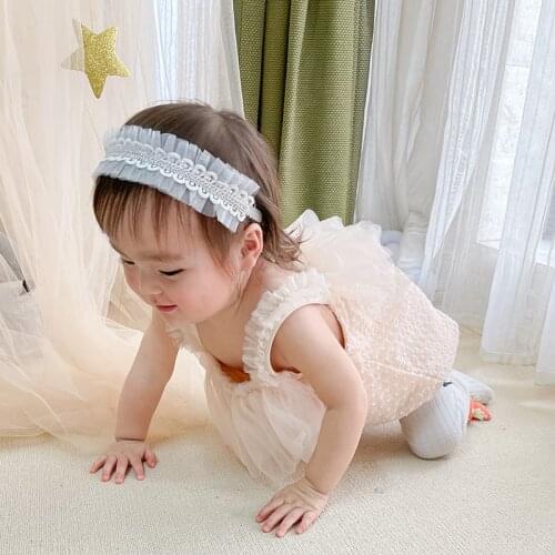 Lace Ruffle Baby Girl Headband Solid Color Sweet Pricess Kids Hair Band Soft Elastic Newborn Headwear Infant Hair Accessories