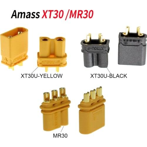 5 pair Amass Anti Spark XT30U MR30 Connector Plugs Male Female FPV Drone Battery Connector
