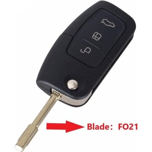 3 Buttons Flip Folding Remote Car Key Shell Fob Cover For FORD Mondeo Focus Fiesta C Max Ka FO21 uncut
